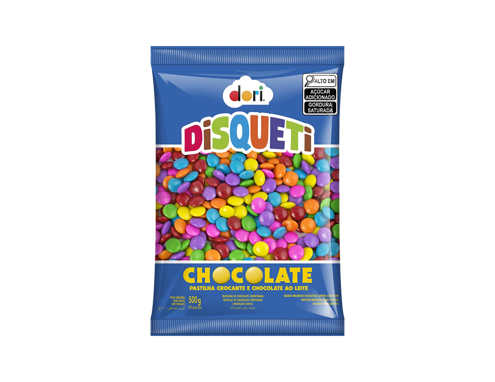 CHOCOLATE PEQUENO DISQUETI DORI 500 G (CX 20 PCT)